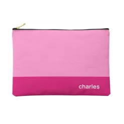 Colorblock Name Zipper Pouch
