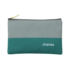 Colorblock Name Zipper Pouch