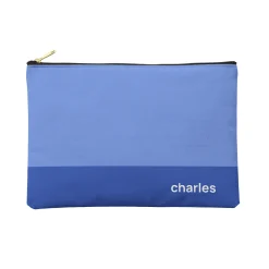 Colorblock Name Zipper Pouch
