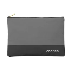 Colorblock Name Zipper Pouch
