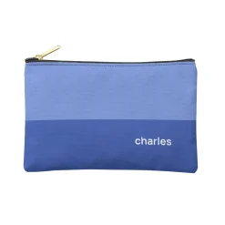 Colorblock Name Zipper Pouch
