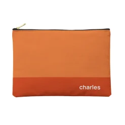 Colorblock Name Zipper Pouch