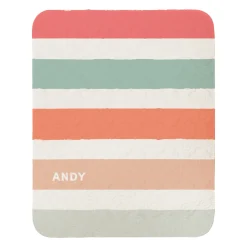 Color Block Stripe Name Quilted Baby Blanket
