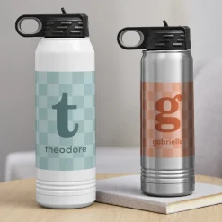 Colorful Checkered Water Bottle