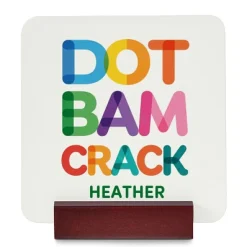 Colorful Dot Bam Crack Mahjong Wood Coasters