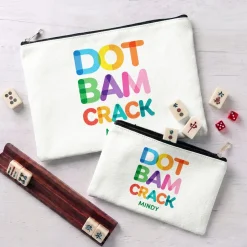 Colorful Dot Bam Crack Mahjong Zipper Pouches