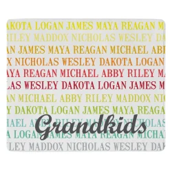 Colorful Family Names Plush Blanket