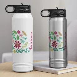 Colorful Flora Stainless Steel Water Bottle