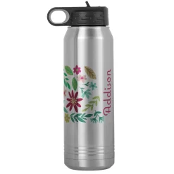 Colorful Flora Stainless Steel Water Bottle