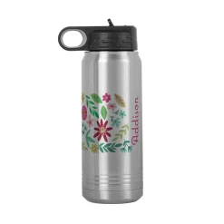 Colorful Flora Stainless Steel Water Bottle