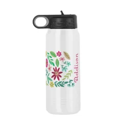 Colorful Flora Stainless Steel Water Bottle