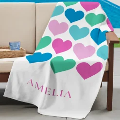 Colorful Hearts Beach Towel