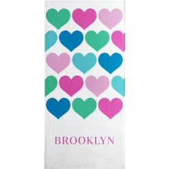 Colorful Hearts Beach Towel