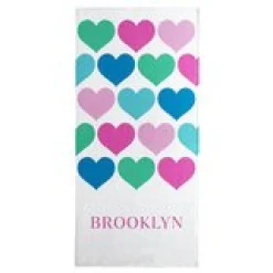 Colorful Hearts Beach Towel