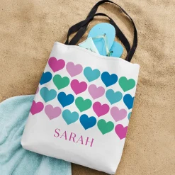 Colorful Hearts Tote Bag