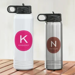 Colorful Initial & Name Water Bottle