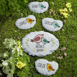 Colorful Little Birdies Garden Stone