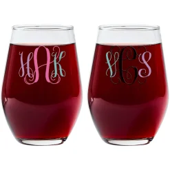 Colorful Monogram Wine Glasses