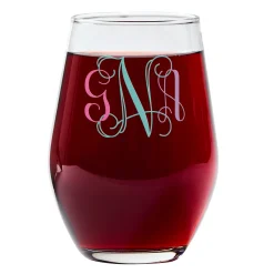 Colorful Monogram Wine Glasses