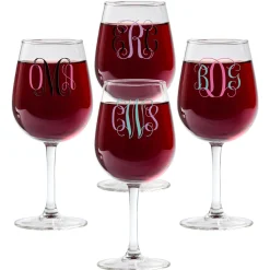 Colorful Monogram Wine Glasses