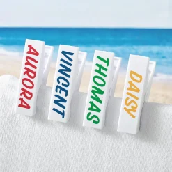Colorful Name Beach Towel Chair Clip - Set of 2