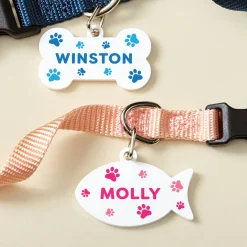 Colorful Paw Prints Acrylic Pet Tag