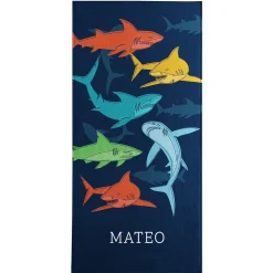 Colorful Sharks Beach Towel