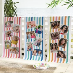 Colorful Stripes Photo Beach Towel