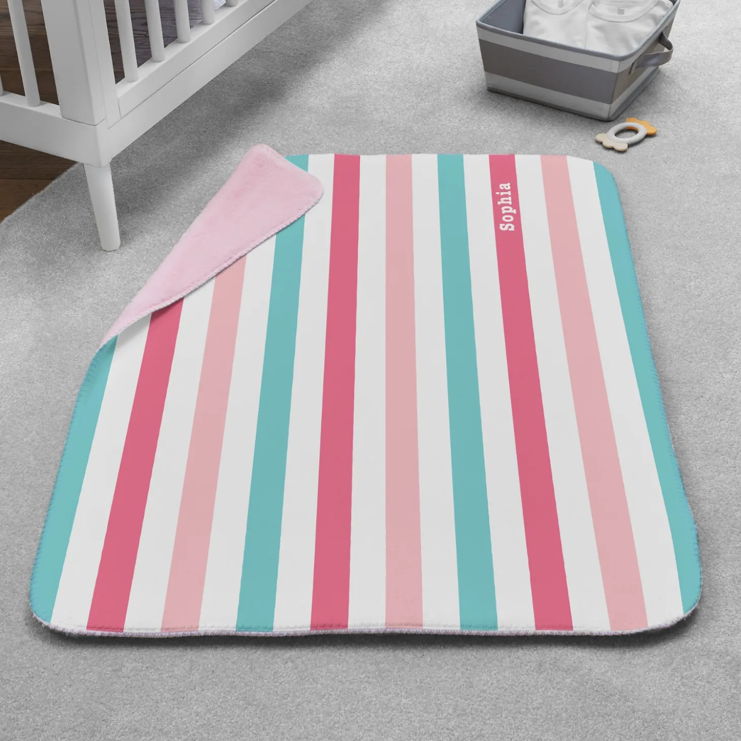 Colorful Stripes Sherpa Baby Blanket