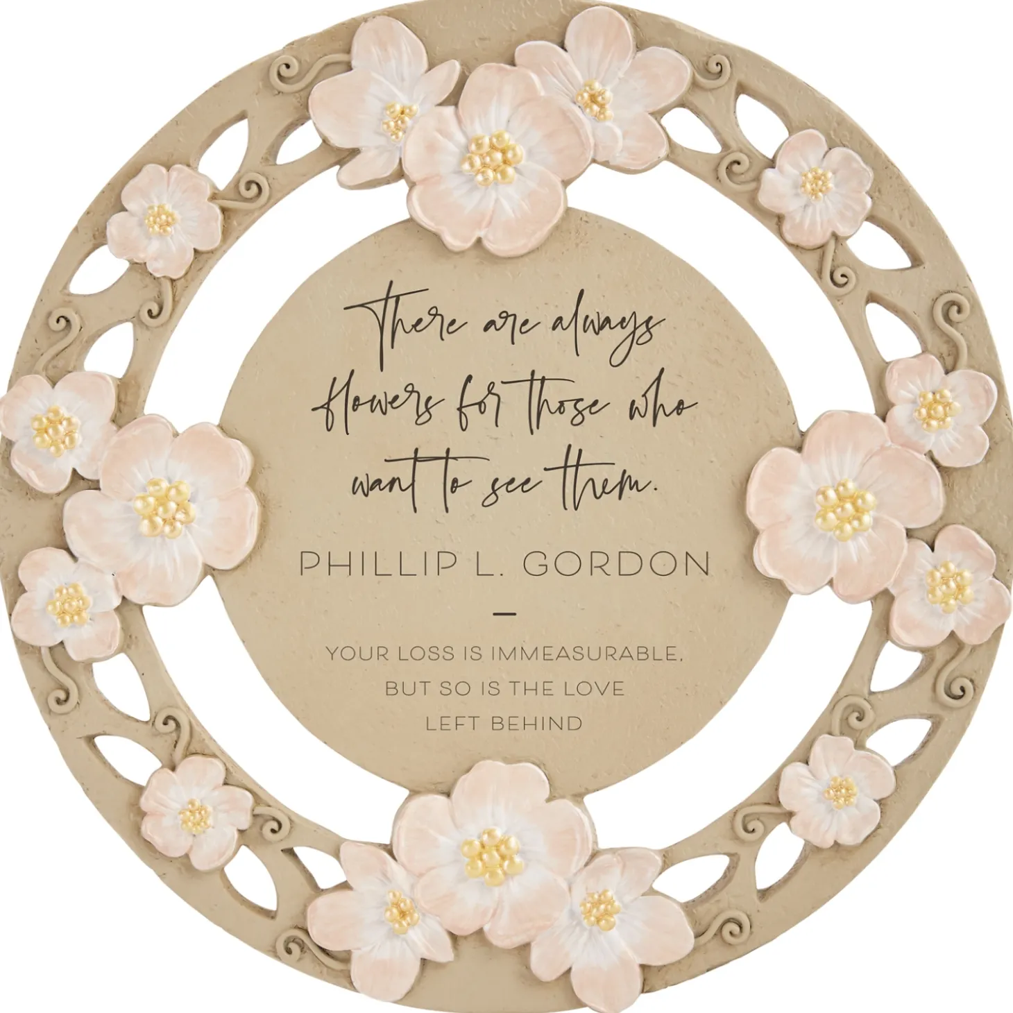 Comforting Blooms Memorial Floral Garden Stone