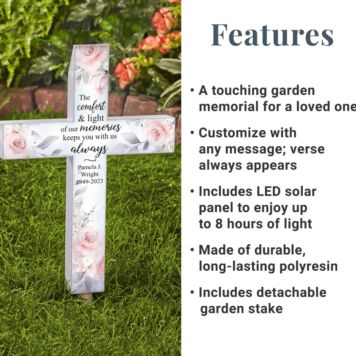 Comfort & Light Memorial Solar Cross