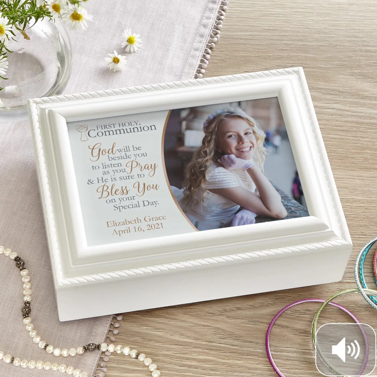 Communion/Confirmation Photo Blessing Music Box