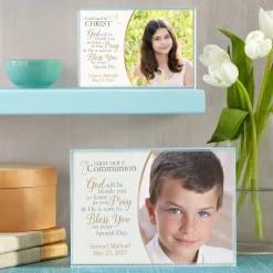 Communion/Confirmation Photo Blessing Glass Block