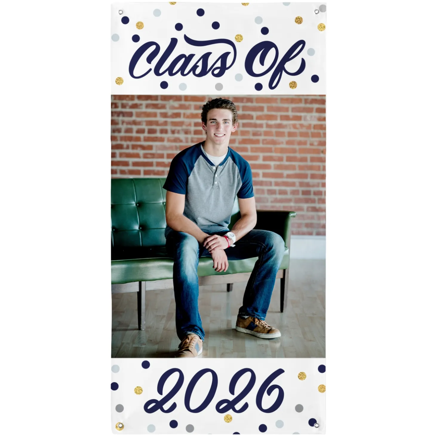 Confetti Dots Graduation Photo Banner