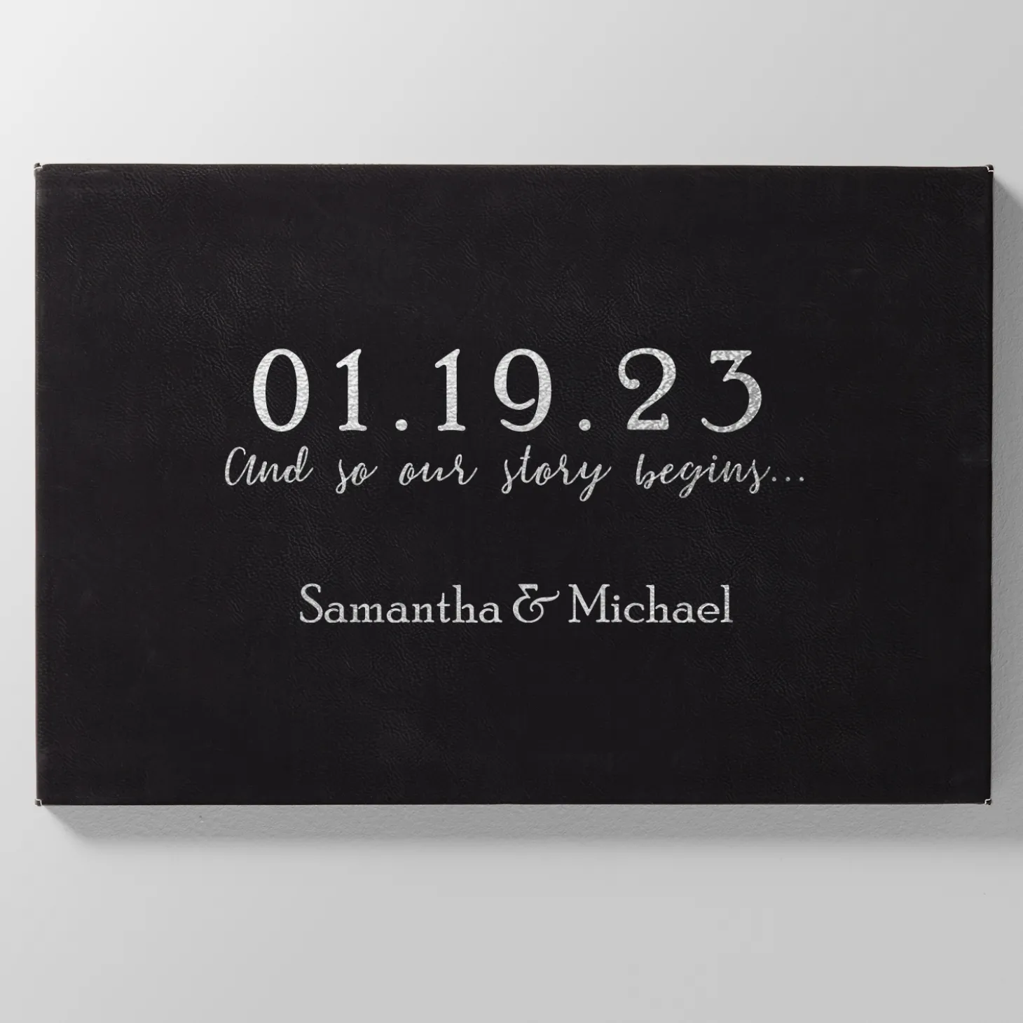 Couple's Key Dates Leather Wall Art