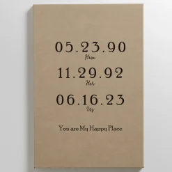 Couple's Key Dates Leather Wall Art