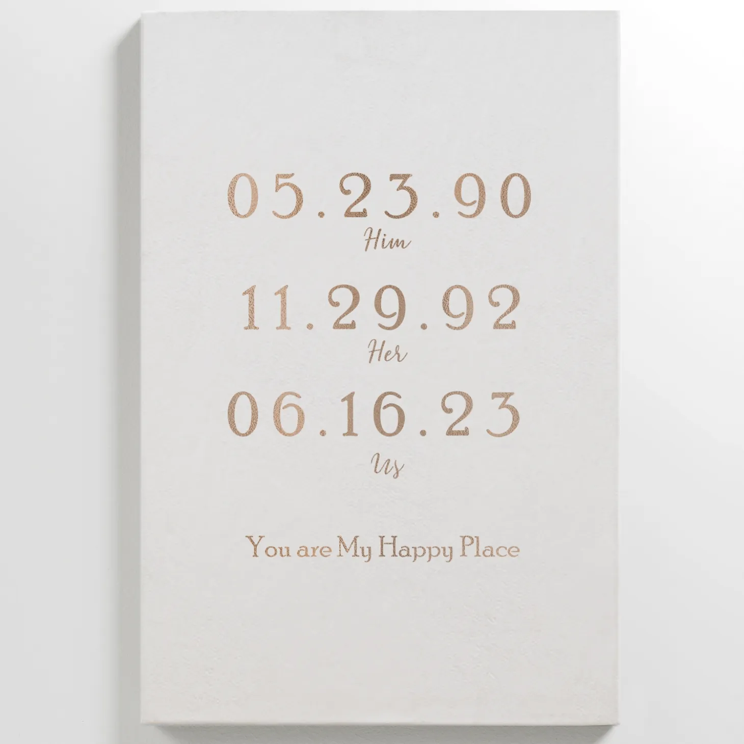 Couple's Key Dates Leather Wall Art