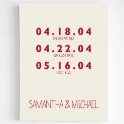 Couple's Key Dates Wall Art
