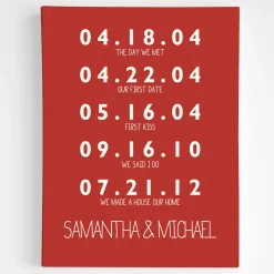 Couple's Key Dates Wall Art
