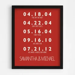 Couple's Key Dates Wall Art