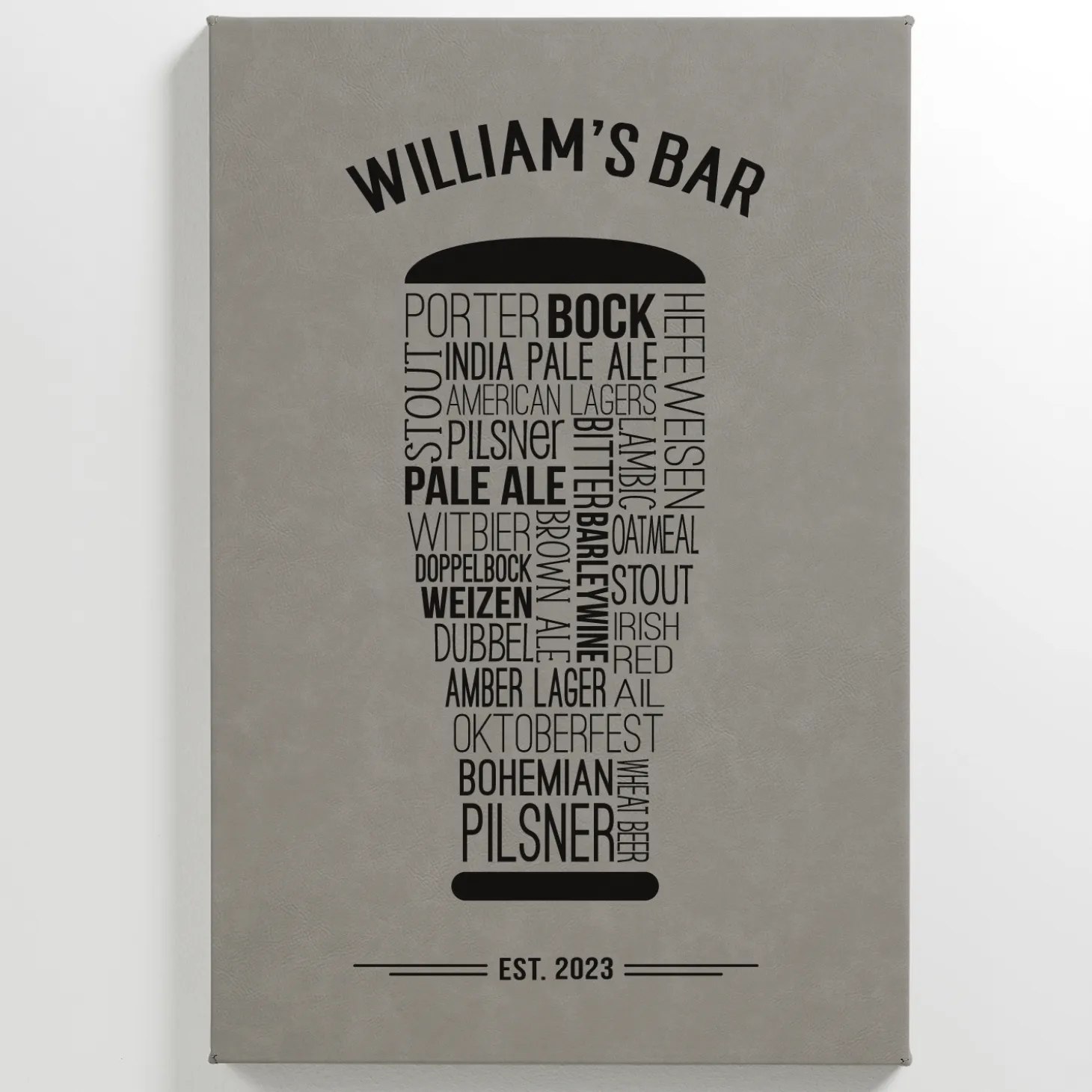 Craft Beer Leather Wall Art