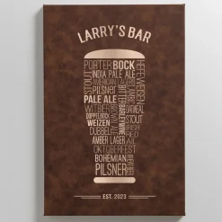Craft Beer Leather Wall Art