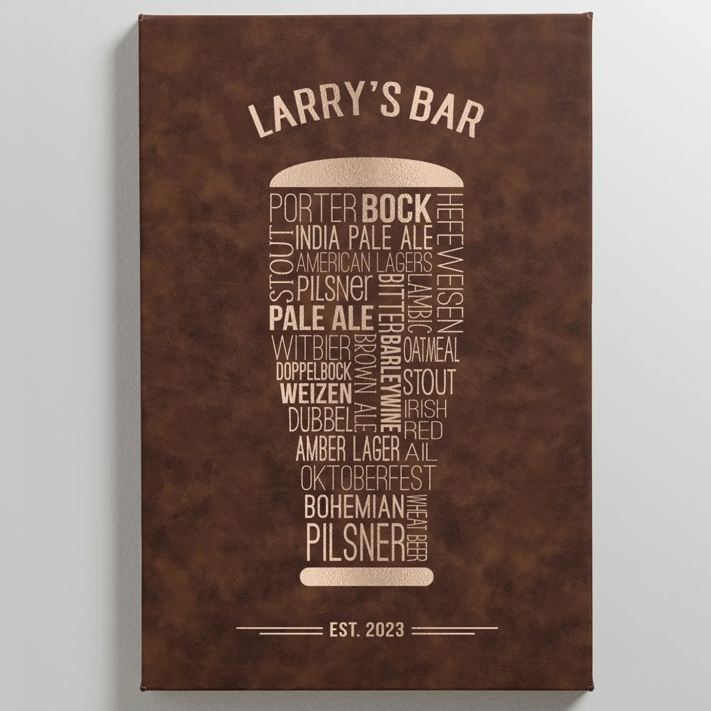 Craft Beer Leather Wall Art
