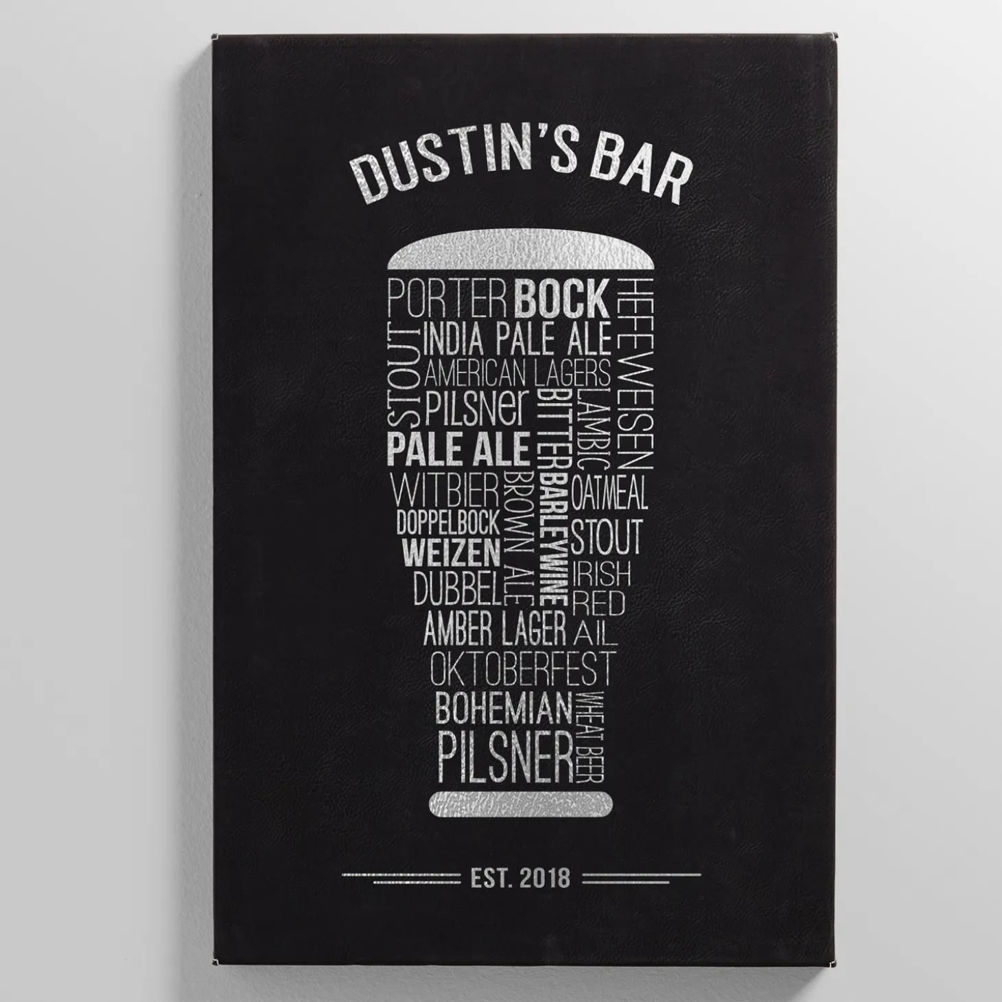 Craft Beer Leather Wall Art