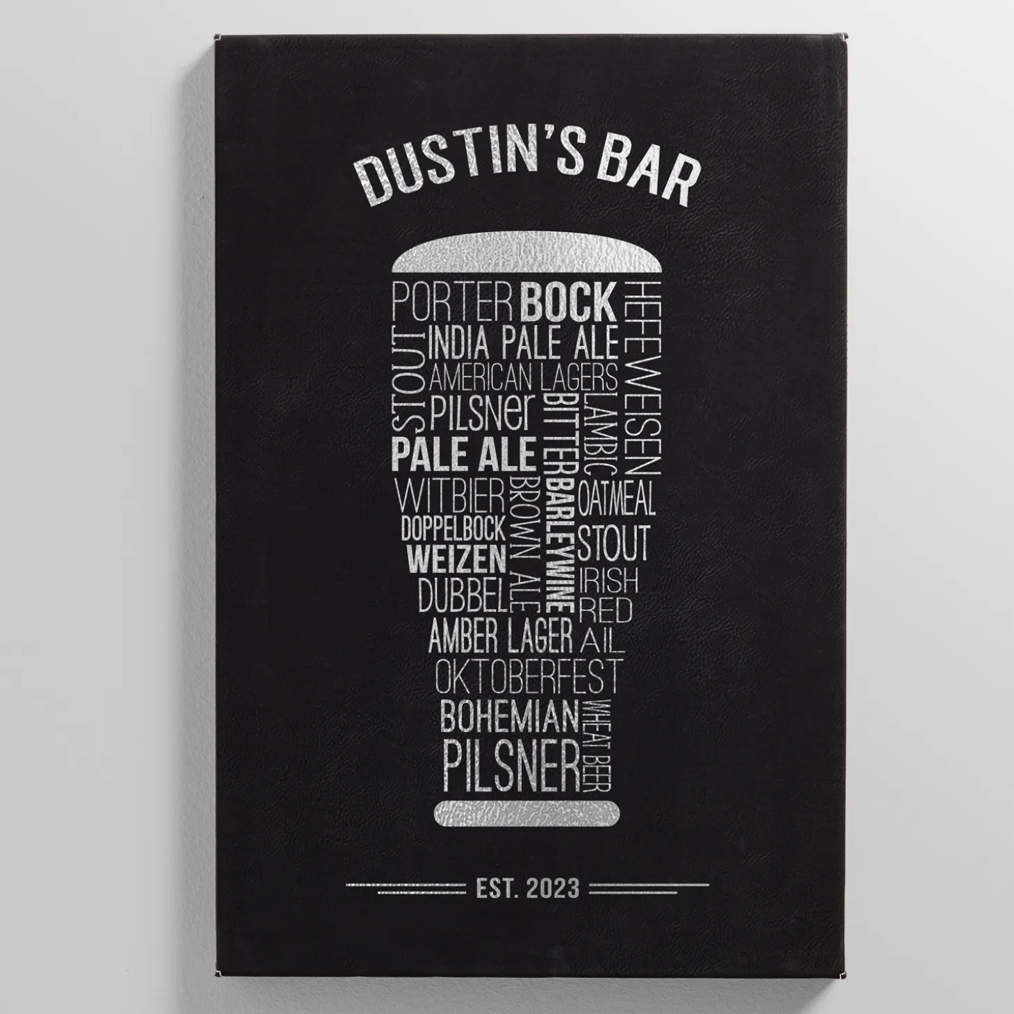 Craft Beer Leather Wall Art