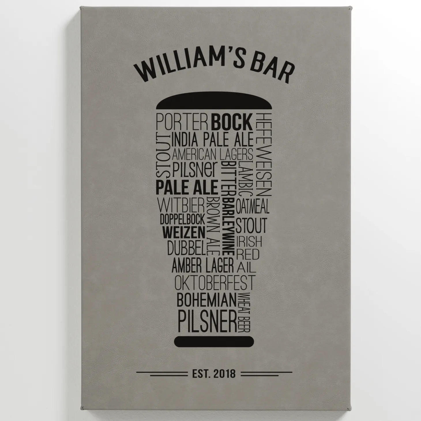 Craft Beer Leather Wall Art