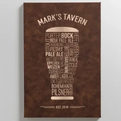 Craft Beer Leather Wall Art