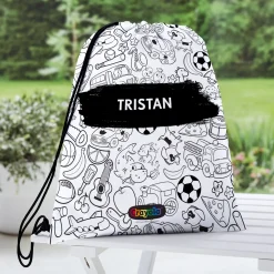 Crayola™ B&W Coloring Book Pattern Drawstring Bag