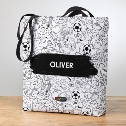 Crayola™ B&W Coloring Book Pattern Tote Bag