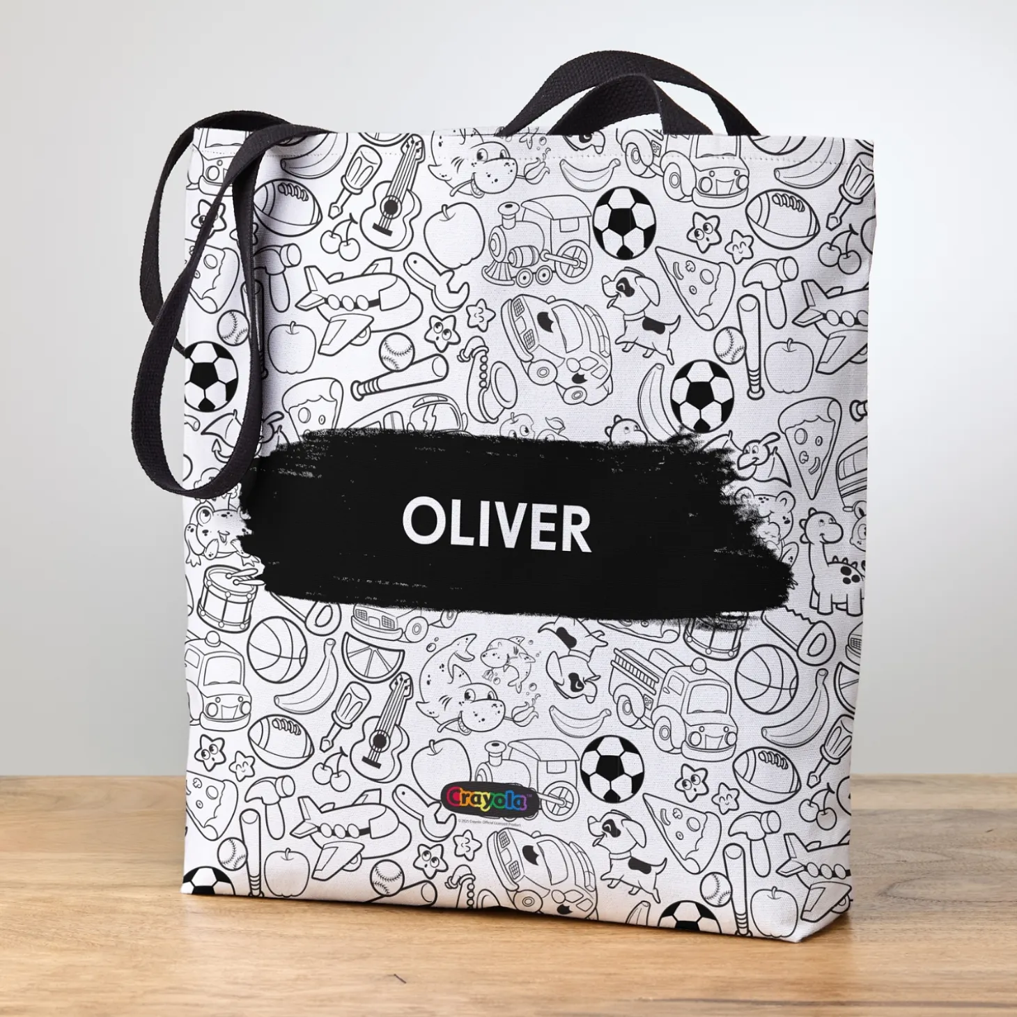 Crayola™ B&W Coloring Book Pattern Tote Bag